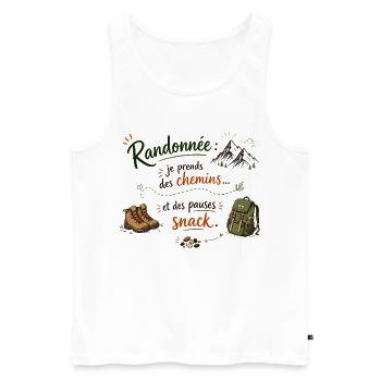 Randonnée et pauses snack - Débardeur bio Premium Homme - blanc - Devant - Michal (187cm)