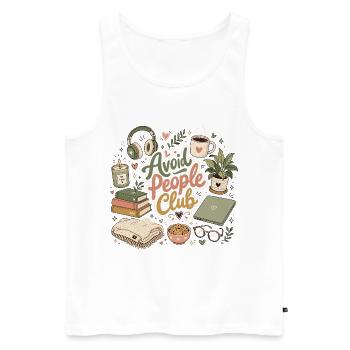 Introverted humor: Calm instead of people - Men's Premium Organic Tank Top - white - Front - AI Model Male 178 light (178cm)