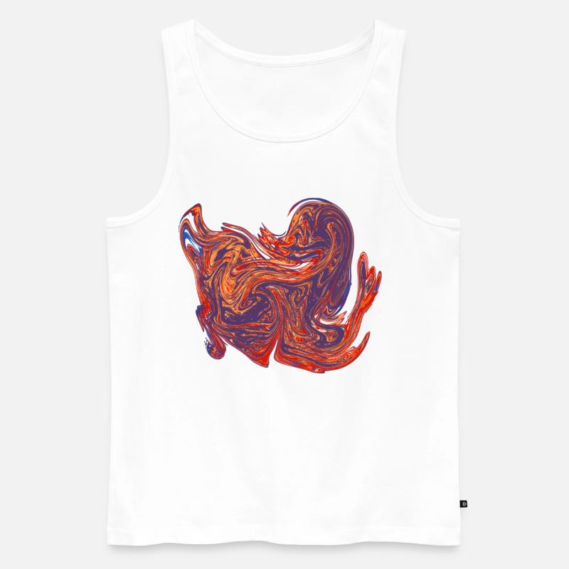 Farbwirbel-Herz Marmormuster - Männer Premium Bio Tank Top - Weiß