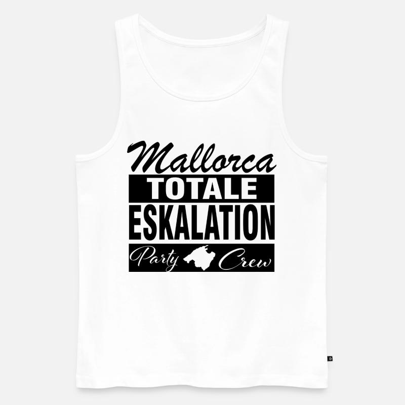 Mallorca, Eskalation - Männer Premium Bio Tank Top - Weiß