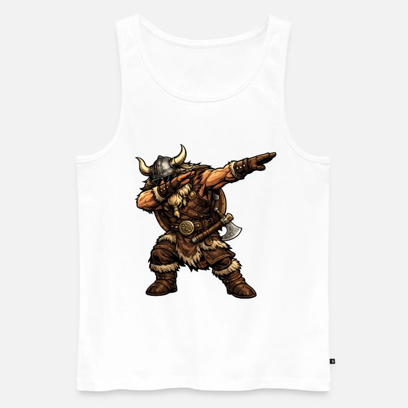 Dabbing Wikinger - Männer Premium Bio Tank Top - Weiß
