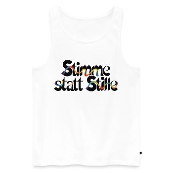 Cool statement motif for more civil courage - Men's Premium Organic Tank Top - white - Front - AI Model Male 178 light (178cm)
