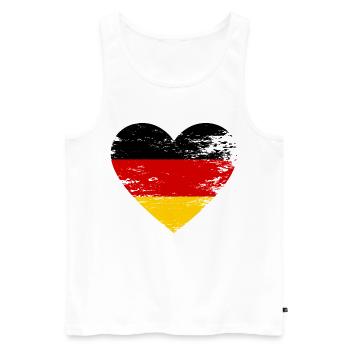Drapeau de l’Allemagne Coeur - Débardeur bio Premium Homme - blanc - Devant - Michal (187cm)