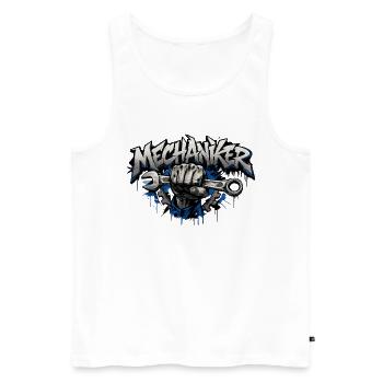 Mechaniker Kraft - Handwerk mit Schrauben - Männer Premium Bio Tank Top - Weiß - Vorne - Michal (187cm)