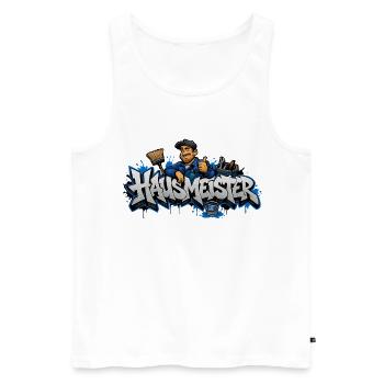Haus Meister Graffiti Handwerker - Männer Premium Bio Tank Top - Weiß - Vorne - Michal (187cm)