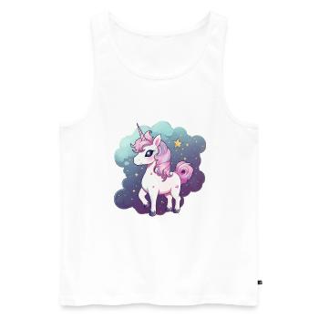 Licorne pastel - Débardeur bio Premium Homme - blanc - Devant - AI Model Male 178 light (178cm)