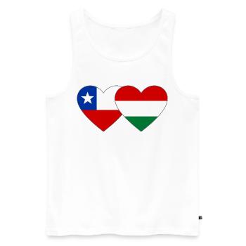 Bolivien_Ungarn_Flagge_Herz - Men's Premium Organic Tank Top - white - Front - Michal (187cm)