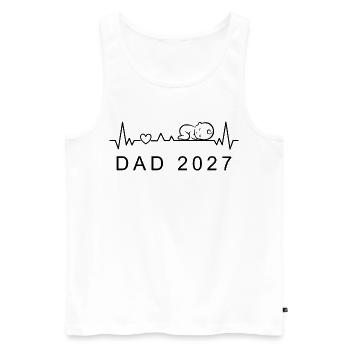 Zukünftiger Vater 2027 Herzschlag-Ankündigung Schwangerschaft - Männer Premium Bio Tank Top - Weiß - Vorne - Michal (187cm)