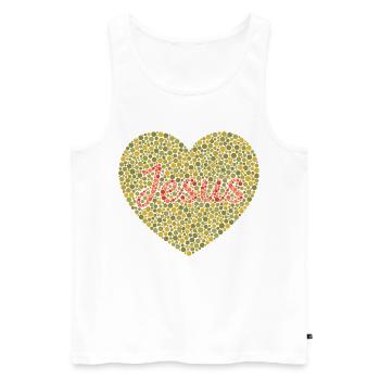 Jésus t’aime | Foi | Don - Débardeur bio Premium Homme - blanc - Devant - AI Model Male 178 light (178cm)