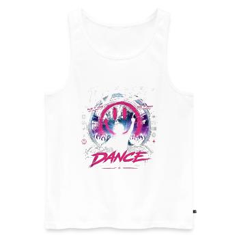 DJ Set Dance Neon Night Disco Disco Clubbing - Men's Premium Organic Tank Top - white - Front - AI Model Male 178 light (178cm)