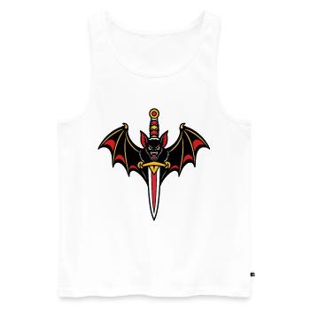 Bat dagger style tattoo dark - Men's Premium Organic Tank Top - white - Front - AI Model Male 178 light (178cm)