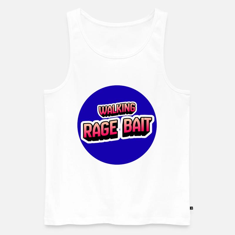 Walking Rage Bait  - Männer Premium Bio Tank Top - Weiß