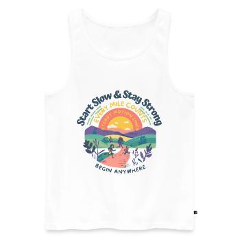 Joggen Laufen Läufer Running Art Motivation Design - Männer Premium Bio Tank Top - Weiß - Vorne - Michal (187cm)