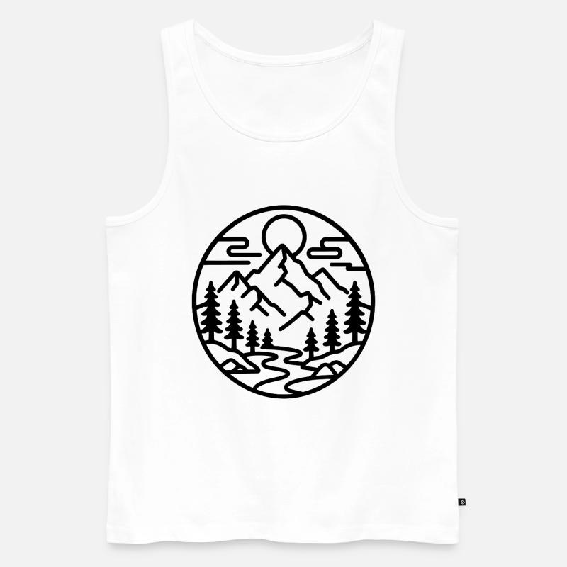 Bergwald Emblem - Männer Premium Bio Tank Top - Weiß