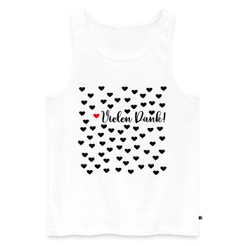 Dankbarkeit Vielen Dank Herzen - Männer Premium Bio Tank Top - Weiß - Vorne - AI Model Male 178 light (178cm)