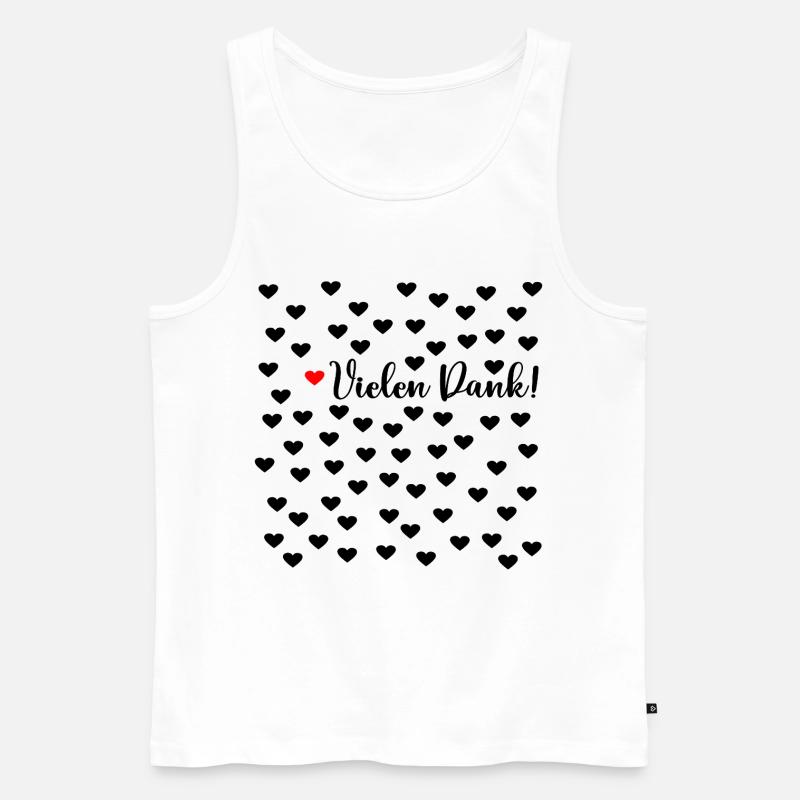 Dankbarkeit Vielen Dank Herzen - Männer Premium Bio Tank Top - Weiß