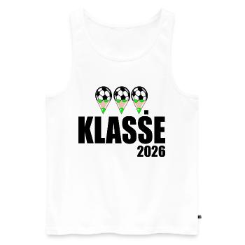 Fußball 3. Klasse 2026 - Männer Premium Bio Tank Top - Weiß - Vorne - AI Model Male 178 light (178cm)