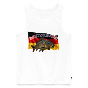 Karpfenangeln Deutschland - Angeldesign - Männer Premium Bio Tank Top - Weiß - Vorne - Michal (187cm)