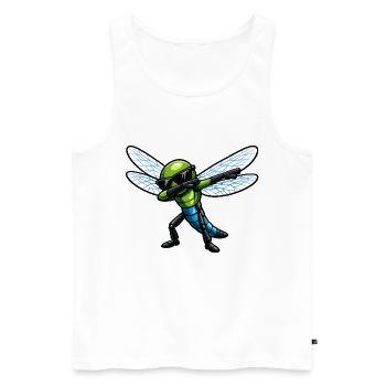 Dabbing Libelle - Männer Premium Bio Tank Top - Weiß - Vorne - AI Model Male 178 light (178cm)