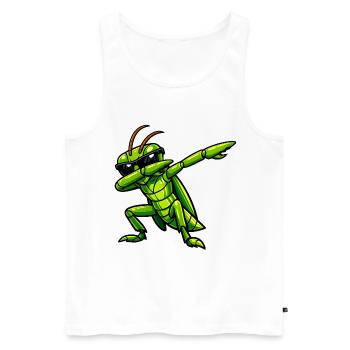 Dabbing Grashüpfer - Männer Premium Bio Tank Top - Weiß - Vorne - Michal (187cm)