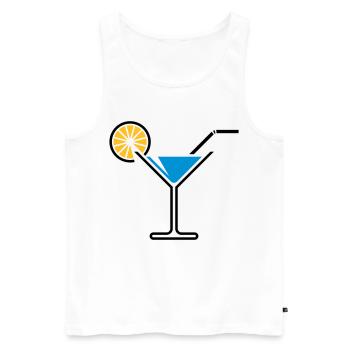 Cocktail / Cocktail Glass / Martini + (Light Blue) - Men's Premium Organic Tank Top - white - Front - Michal (187cm)