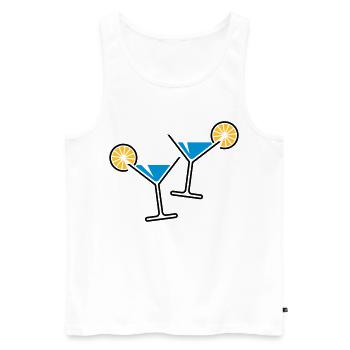 2 cocktail glasses (light blue) - Men's Premium Organic Tank Top - white - Front - Michal (187cm)