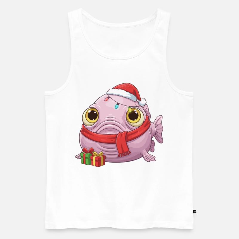 Lustiger Blobfisch - Weihnachtszeit mit... - Männer Premium Bio Tank Top - Weiß