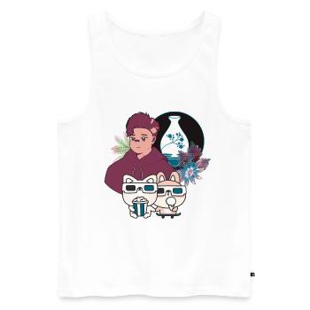 Kawaii Movie Night & Special Eyewear - Men's Premium Organic Tank Top - white - Front - Michal (187cm)