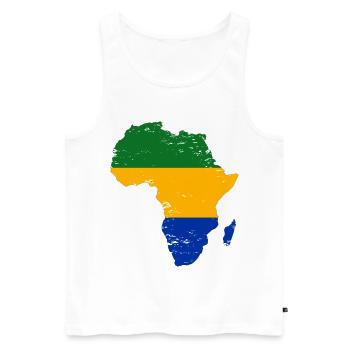 Gabon_Flagge_Afrika_used - Männer Premium Bio Tank Top - Weiß - Vorne - AI Model Male 178 light (178cm)