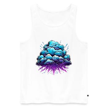 Blauer Wolkenknall Neon Burst - Männer Premium Bio Tank Top - Weiß - Vorne - AI Model Male 178 light (178cm)