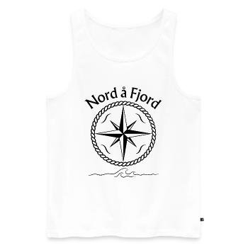 Nord å Fjord - Nordisches Design - Männer Premium Bio Tank Top - Weiß - Vorne - Michal (187cm)