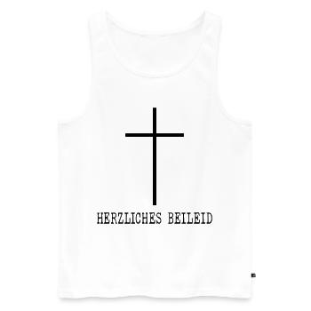 Herzliches Beileid Trauer - Männer Premium Bio Tank Top - Weiß - Vorne - AI Model Male 178 light (178cm)