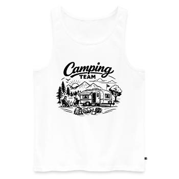 Camping Team Wagon - Men's Premium Organic Tank Top - white - Front - AI Model Male 178 light (178cm)