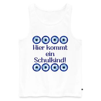 Nazar Auge Schulkind - Männer Premium Bio Tank Top - Weiß - Vorne - Michal (187cm)