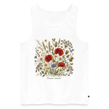 Flower meadow in watercolor style - Men's Premium Organic Tank Top - white - Front - AI Model Male 178 light (178cm)