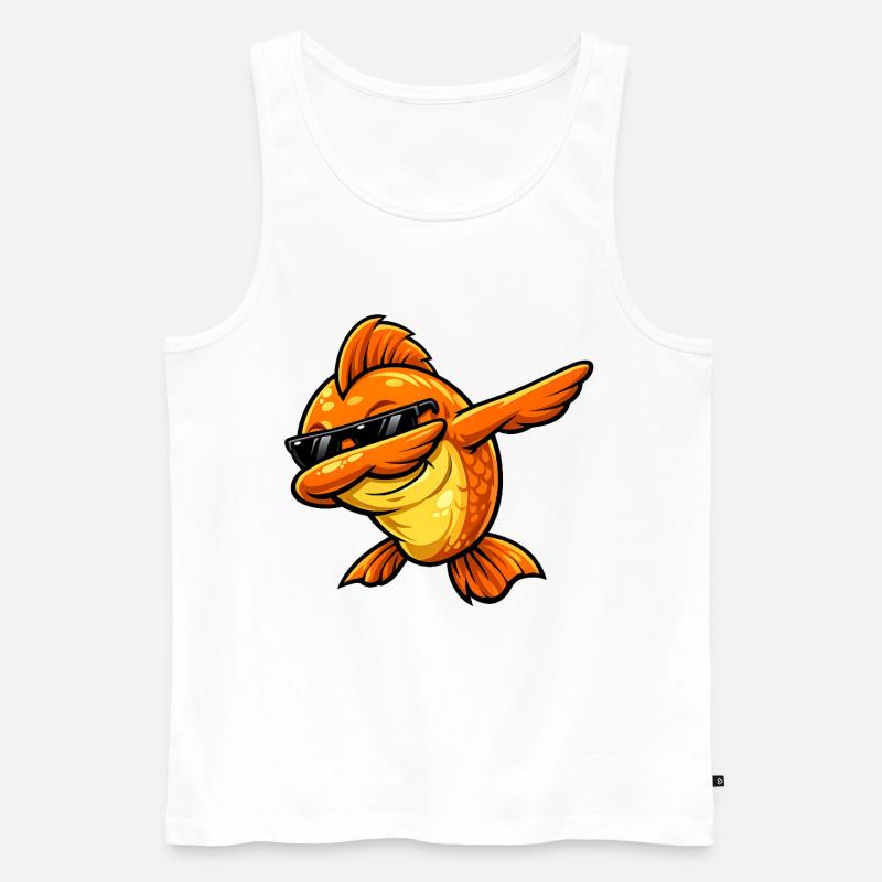 Dabbing Goldfisch - Männer Premium Bio Tank Top - Weiß