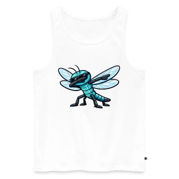 Dab de la Libellule - Débardeur bio Premium Homme - blanc - Devant - AI Model Male 178 light (178cm)