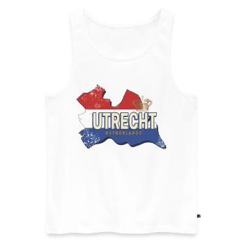 Utrecht aux Pays-Bas Souvenir Rétro Holland - Débardeur bio Premium Homme - blanc - Devant - Michal (187cm)
