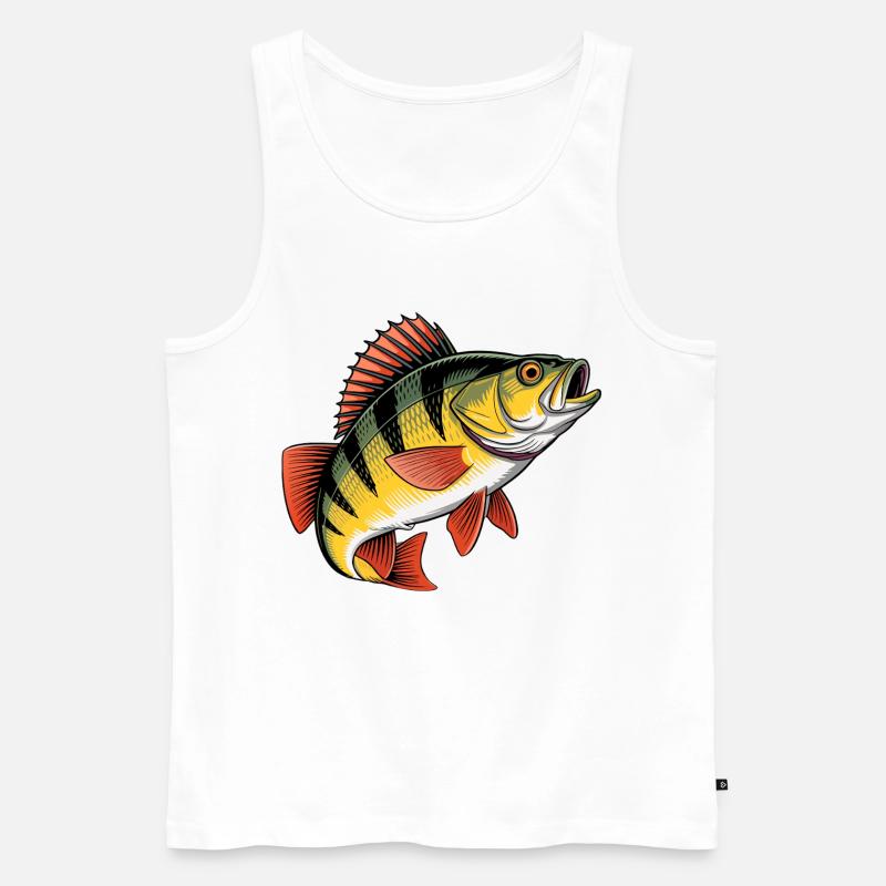 Springender Barsch - Männer Premium Bio Tank Top - Weiß
