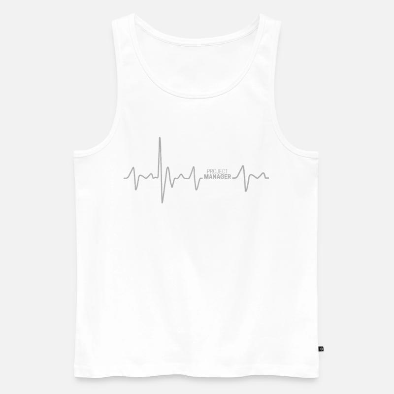 Project Manager Herzschlag Projectmanager Design - Männer Premium Bio Tank Top - Weiß