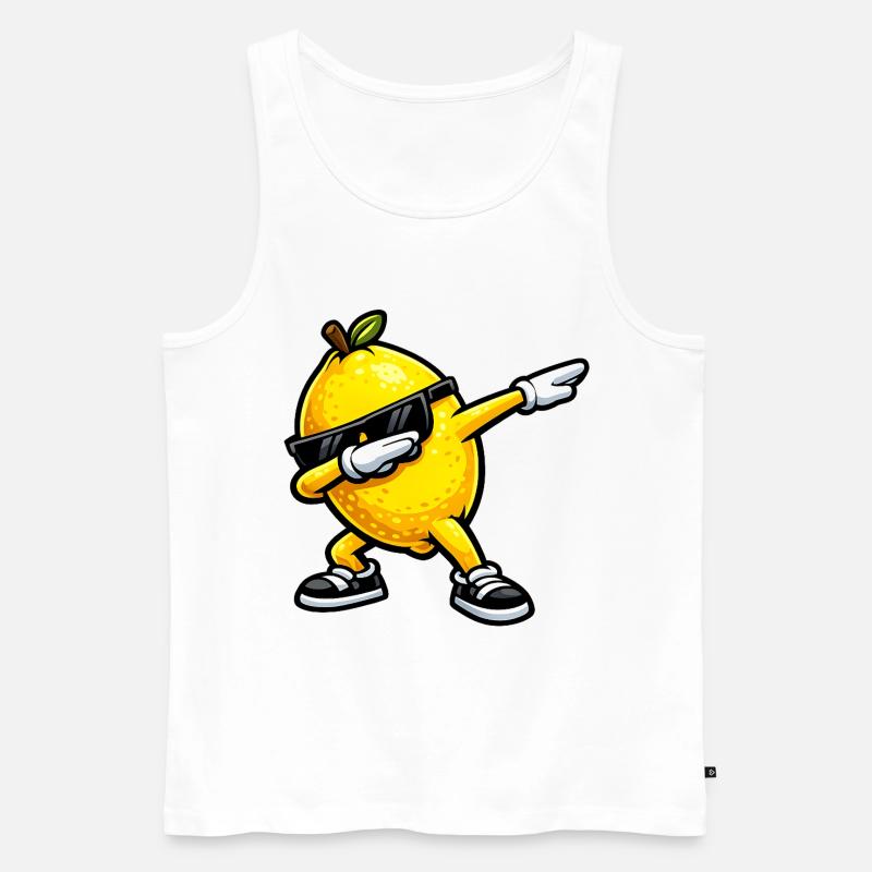 Dabbing Zitrone - Männer Premium Bio Tank Top - Weiß