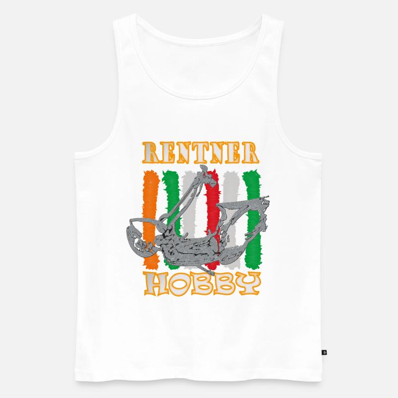 Rentner Hobby Roller - Männer Premium Bio Tank Top - Weiß