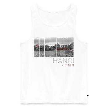 Hanoi Stadt in Vietnam Panorama Vintage Souvenir - Männer Premium Bio Tank Top - Weiß - Vorne - AI Model Male 178 light (178cm)