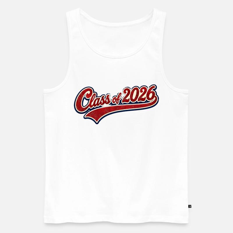 Class 2026 Retro Script - Men's Premium Organic Tank Top - white