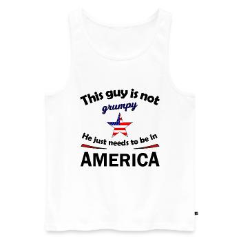 Grumpy Star mit US Flaggenstern - Männer Premium Bio Tank Top - Weiß - Vorne - AI Model Male 178 light (178cm)