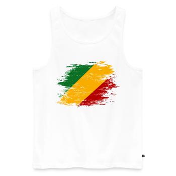 Kongo_Flagge_used - Débardeur bio Premium Homme - blanc - Devant - Michal (187cm)