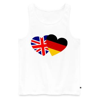 Herz UK Deutschland Freundschaft - Männer Premium Bio Tank Top - Weiß - Vorne - AI Model Male 178 light (178cm)