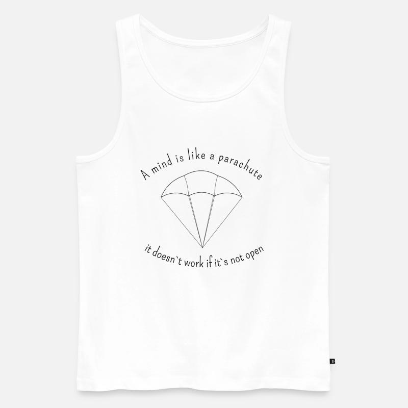Open Mind Parachute Motiv - Männer Premium Bio Tank Top - Weiß