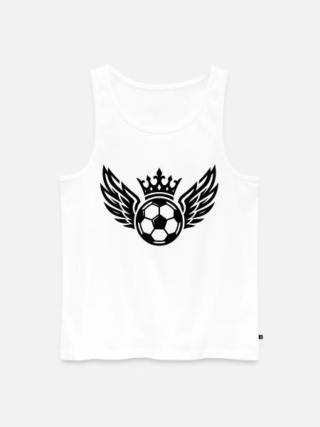 Fussball Wappen Krone Symbol - Männer Premium Bio Tank Top - Weiß