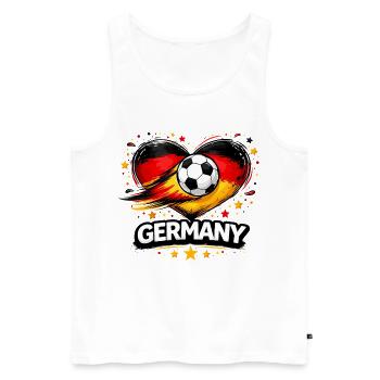 Germany Football Heart Graphic - Men's Premium Organic Tank Top - white - Front - AI Model Male 178 light (178cm)